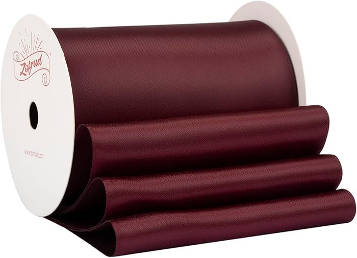 Burgundy Satin Ribbon 4 Inch Wide x 10 Yds - Large Ribbon Ideal for Bows, Gift Wrapping, Flower B... | Amazon (US)