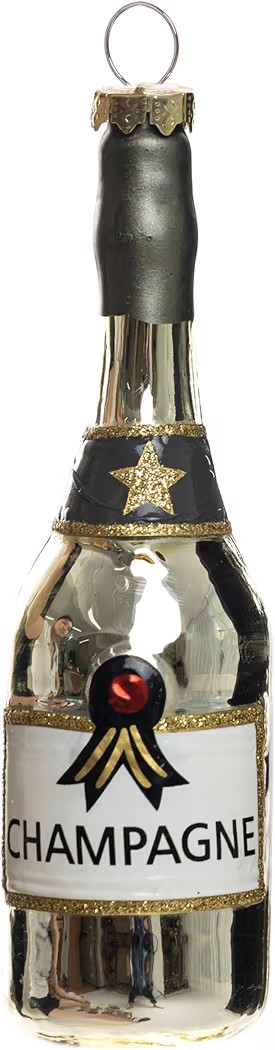 2 Count Glass Champagne Wine Bottle Christmas Ornaments for Christmas Tree | Amazon (US)