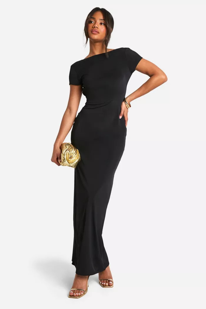 Premium Matt Slinky Cap Sleeve Backless Maxi | boohoo (US & Canada)