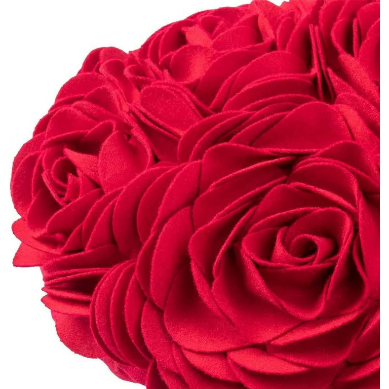 JWH 3D Heart Shape Wool Flower Accent Throw Pillow for Valentine Elegant Decor and Gift 13x16inch... | Walmart (US)