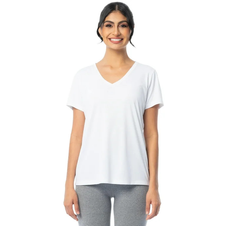 Athletic Works Women's and Women's Plus Core Active V-Neck T-Shirt, Sizes XS-4X - Walmart.com | Walmart (US)