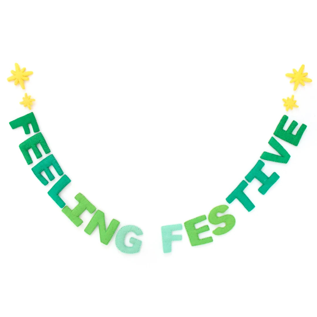 Feeling Festive Felt Holiday Christmas Garland - Etsy | Etsy (US)