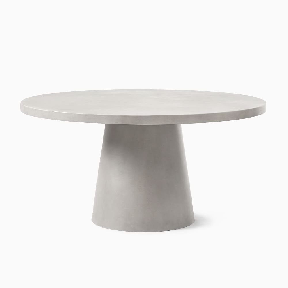 Concrete Indoor/Outdoor Pedestal Round Dining Table (32"&ndash;60") | West Elm (US)
