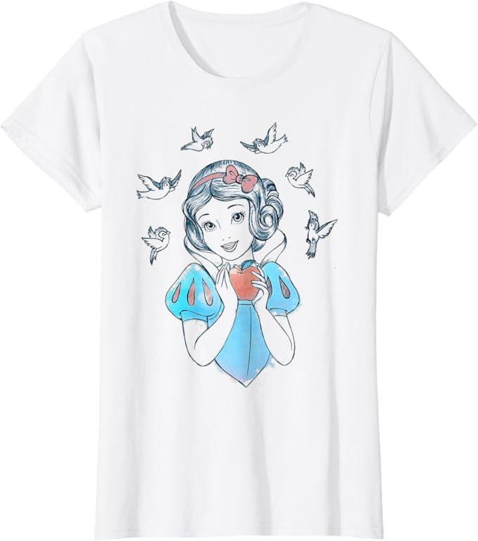Disney Snow White Birds And Apple Sketch T-Shirt | Amazon (US)