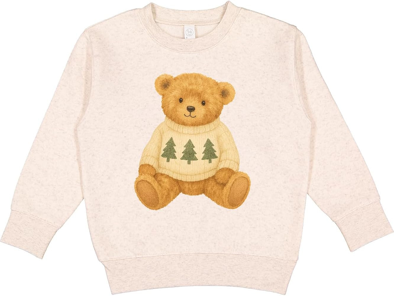 inktastic Vintage Teddy Bear in Sweater with Christmas Trees Toddler Sweatshirt | Amazon (US)