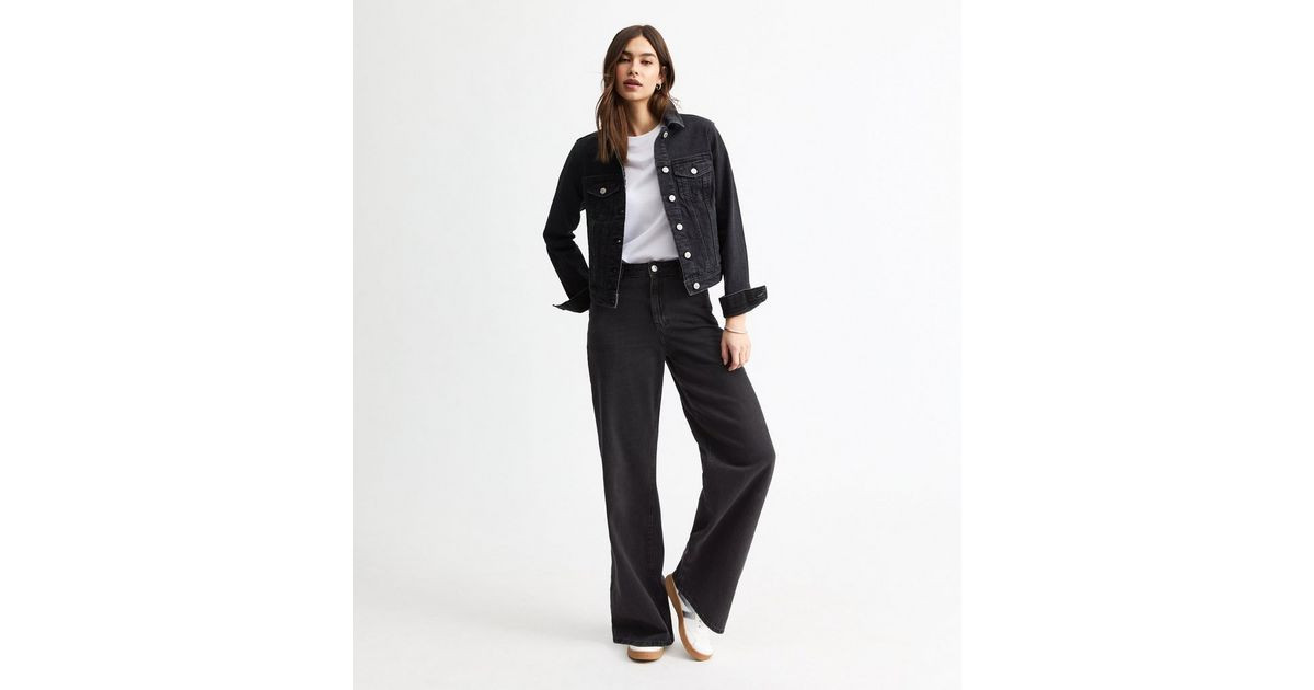 Washed Black High Waisted Wide Leg Jeans
						
						Add to Saved Items
						Remove from Saved ... | New Look (UK)