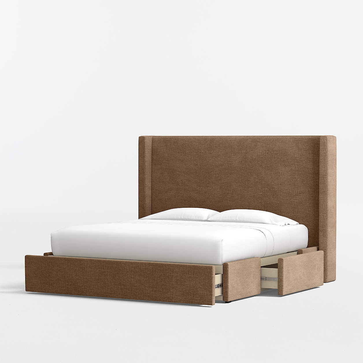 Arden Upholstered King Storage Bed | Crate & Barrel | Crate & Barrel