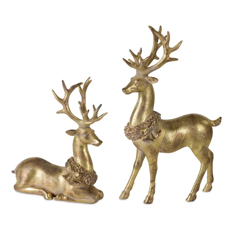 2 Piece Resin Deer Set | Wayfair North America
