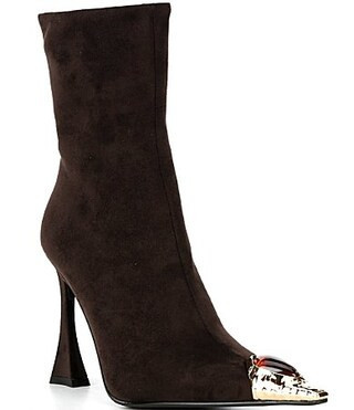 Jeffrey Campbell The Stone Jewel Ornamented Cap Toe Mid Calf Boots - 8 | Dillard's