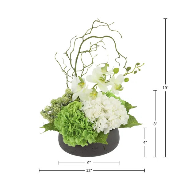 Organic Modern Arrangement with Orchids and Hydrangeas | Wayfair North America