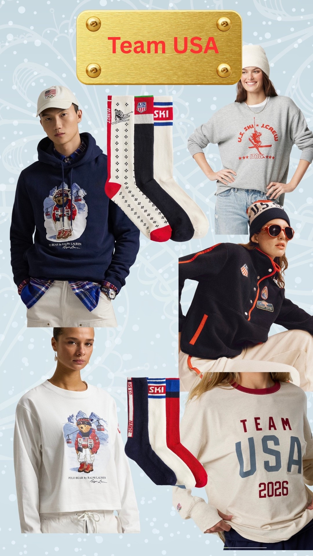 Team USA gear ❤️💙 Olympics start this week. Team USA will be in Milan, Italy representing United States of America. USA team  sweater / USA Ralph Lauren Polo /Polo Bear 

#LTKOver40 #LTKActive