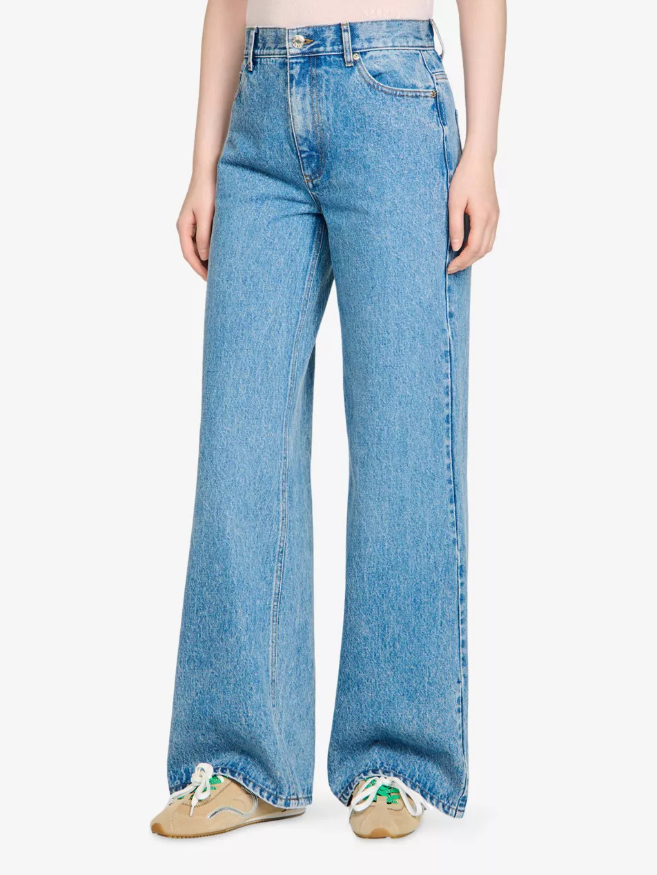 Wide-Leg Faded Denim Jeans | Selfridges