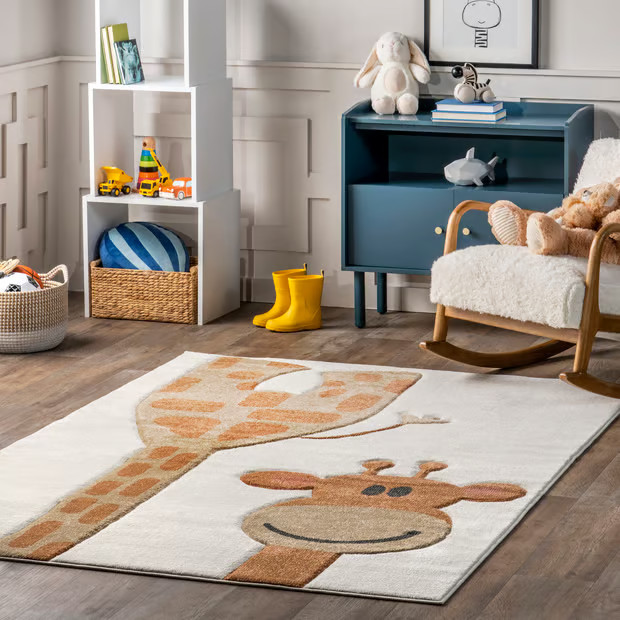 Beige Brandi Kids Giraffe Area Rug | Rugs USA