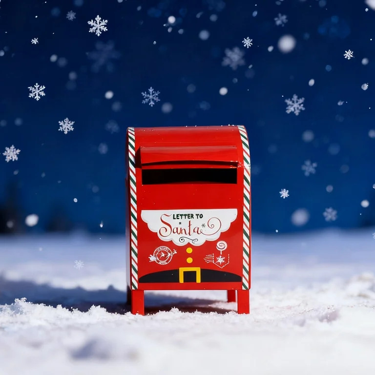 Vintage Metal Christmas Mailbox Decoration NorthPole Post Box Christmas Santa Letter Box Festive ... | Walmart (US)