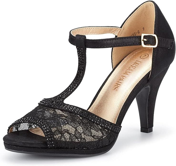 DREAM PAIRS Women's Amore Fashion Stilettos Open Toe Pump Heel Sandals | Amazon (US)