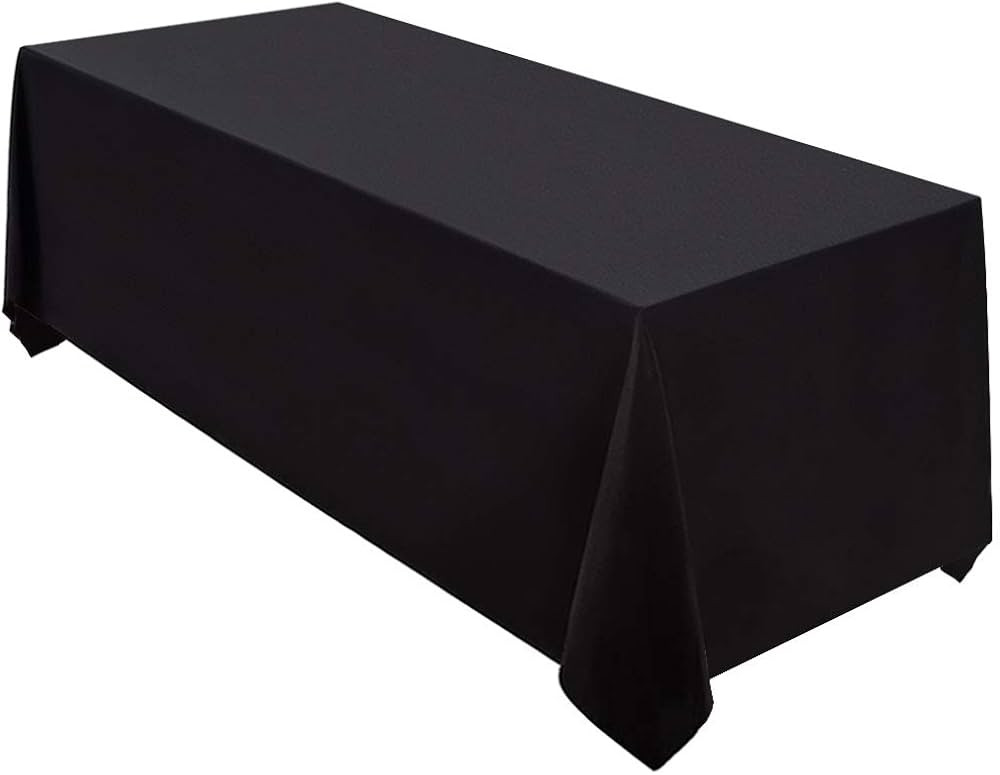 Surmente Black Tablecloth 90 x 132-inch Rectangular Polyester Table Cloth for Weddings, Banquets,... | Amazon (US)