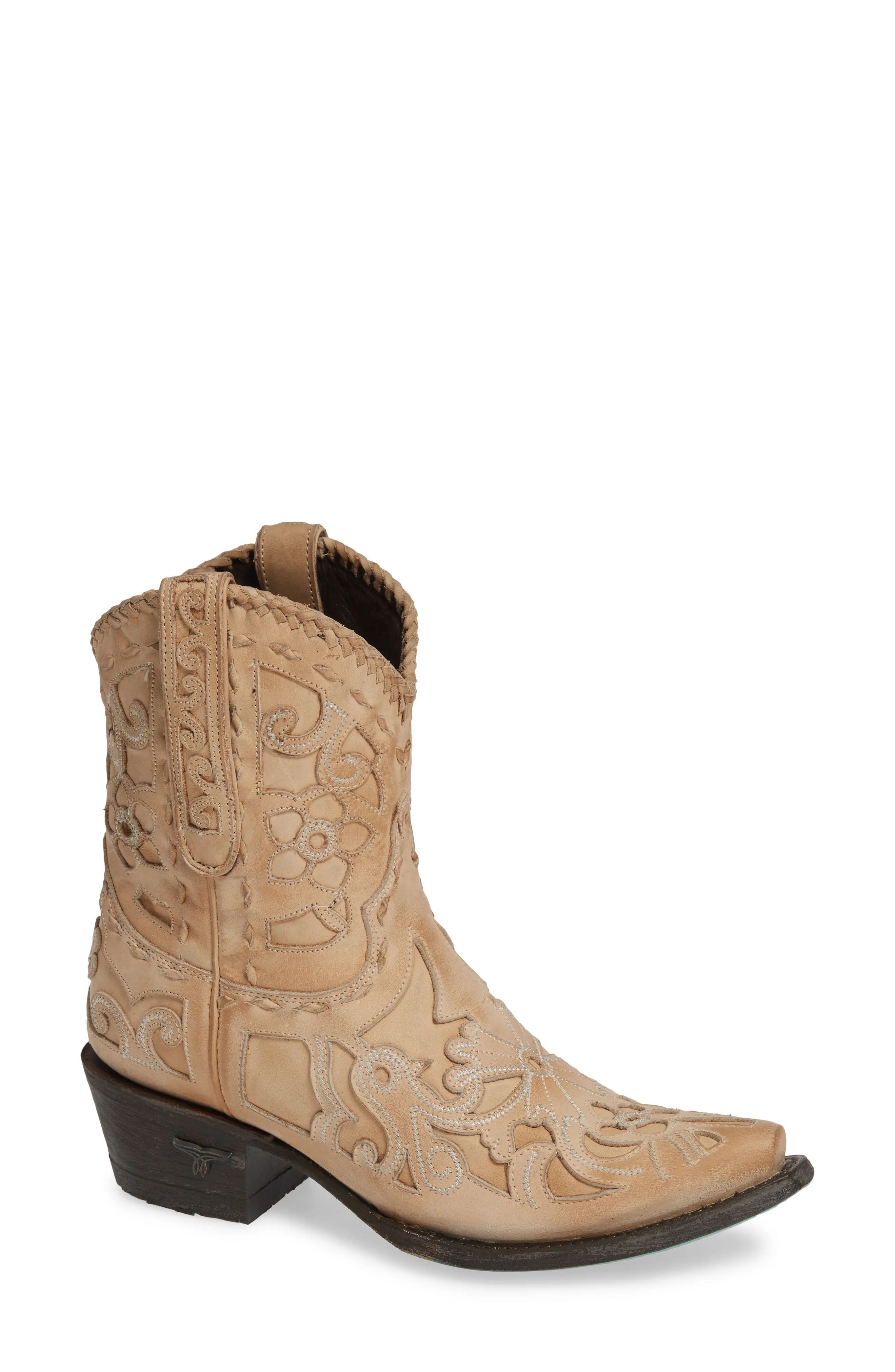 Lane Boots Robin Western Boot, Size 7.5 in Bone Leather at Nordstrom | Nordstrom