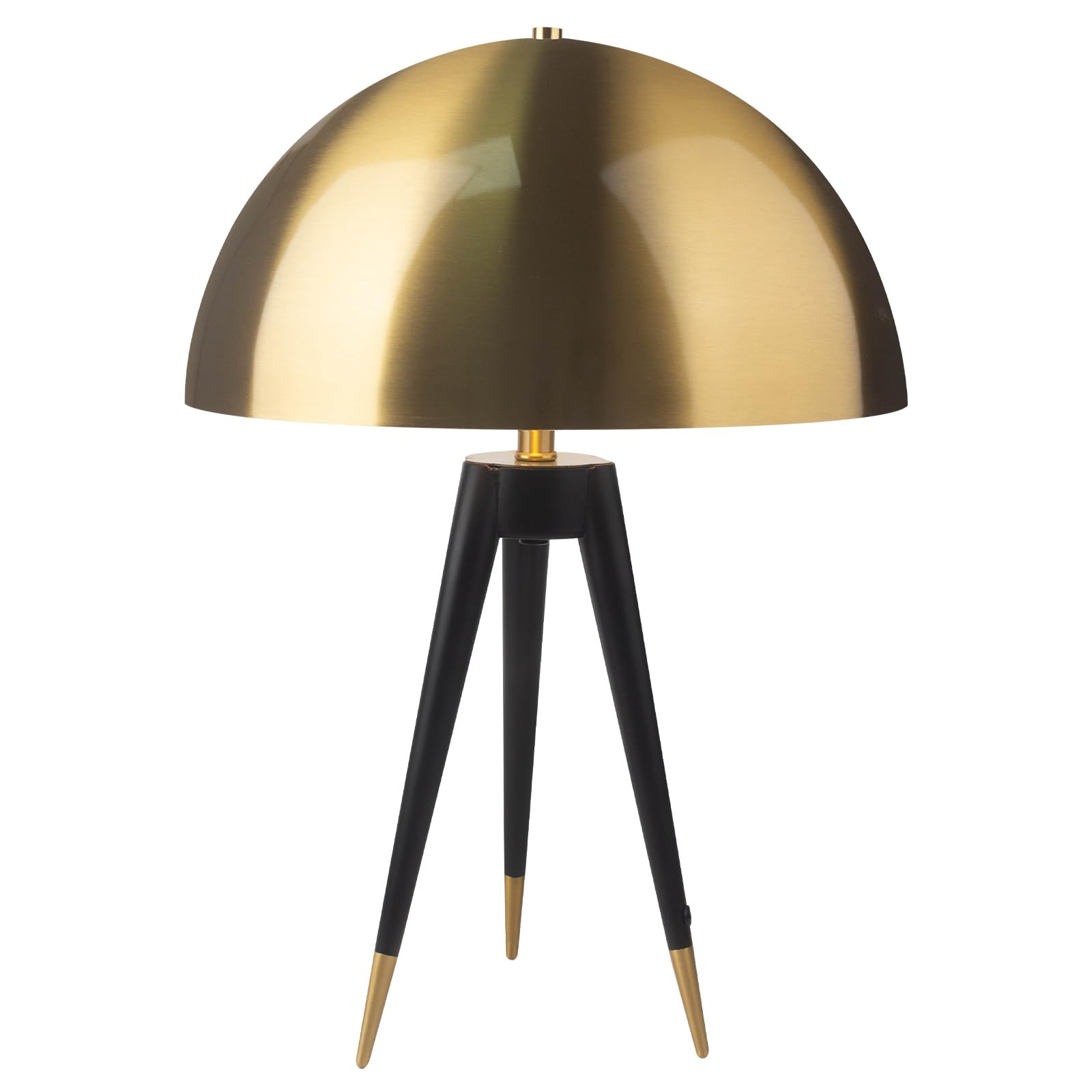 21-inch Tall Metal Table Lamp, Mid Century Side Table Lamp with Retro Gold Dome Shade, 2-Light Bl... | Amazon (US)