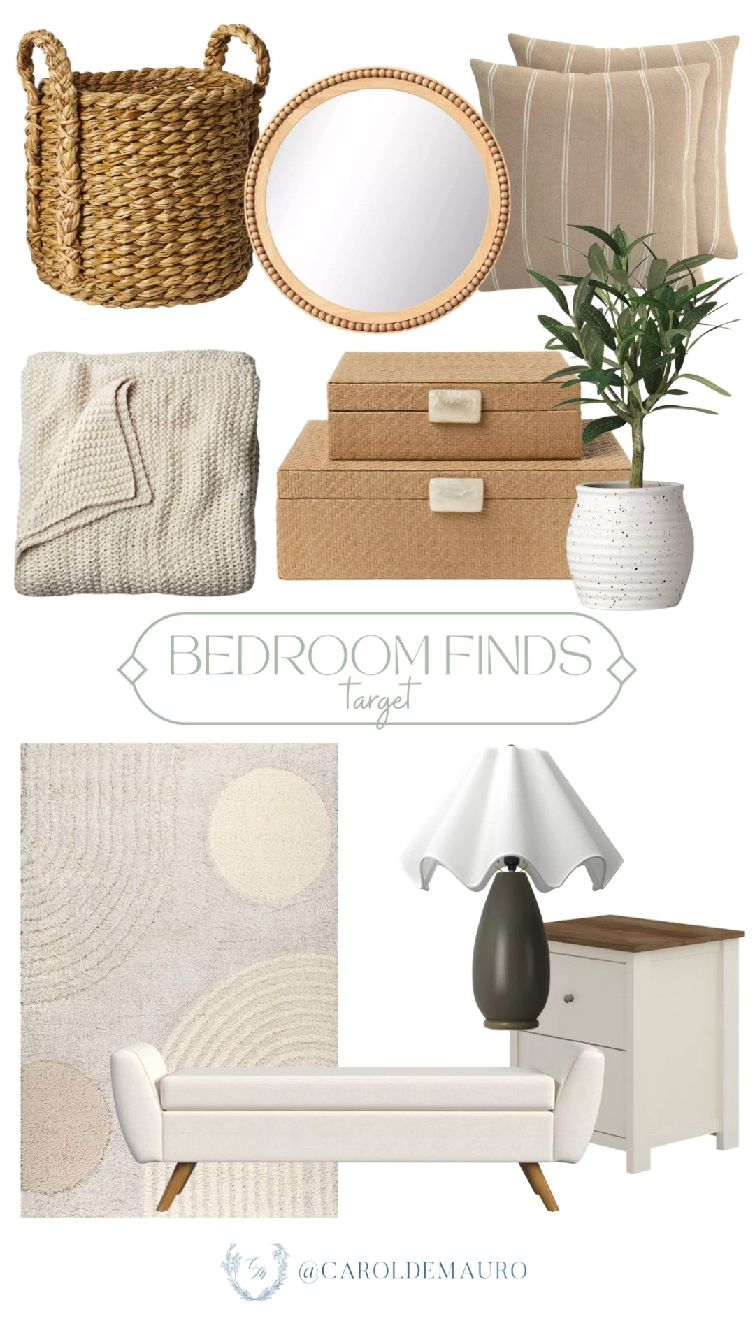 Refreshing your bedroom is so simple with these earthy toned and woven textured home pieces from Target! From the functional storage boxes to the statement bench, every piece helps keep your space organized and stylish.

bedroom goals, spring refresh, home decor, bedroom makeover, aesthetic furniture, minimalist style, neutral home, organization tips

#LTKSeasonal #LTKU #LTKHome