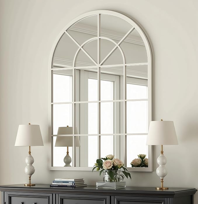 Arch Wall Mirror Mounted Decorative, 30"x42", Arched Window Pane Mirror for Wall-Mounted for Entr... | Amazon (US)