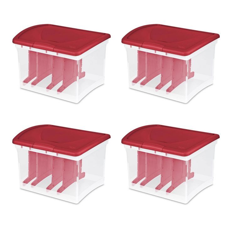 Sterilite Clear Christmas Light and Garland Holiday Storage Container (4 Pack) | Target