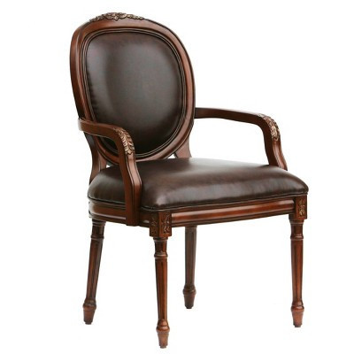 Comfort Pointe Bradford Leather Arm Chair Brown: Upholstered, Traditional Design, Wood Frame, Foam Fill | Target