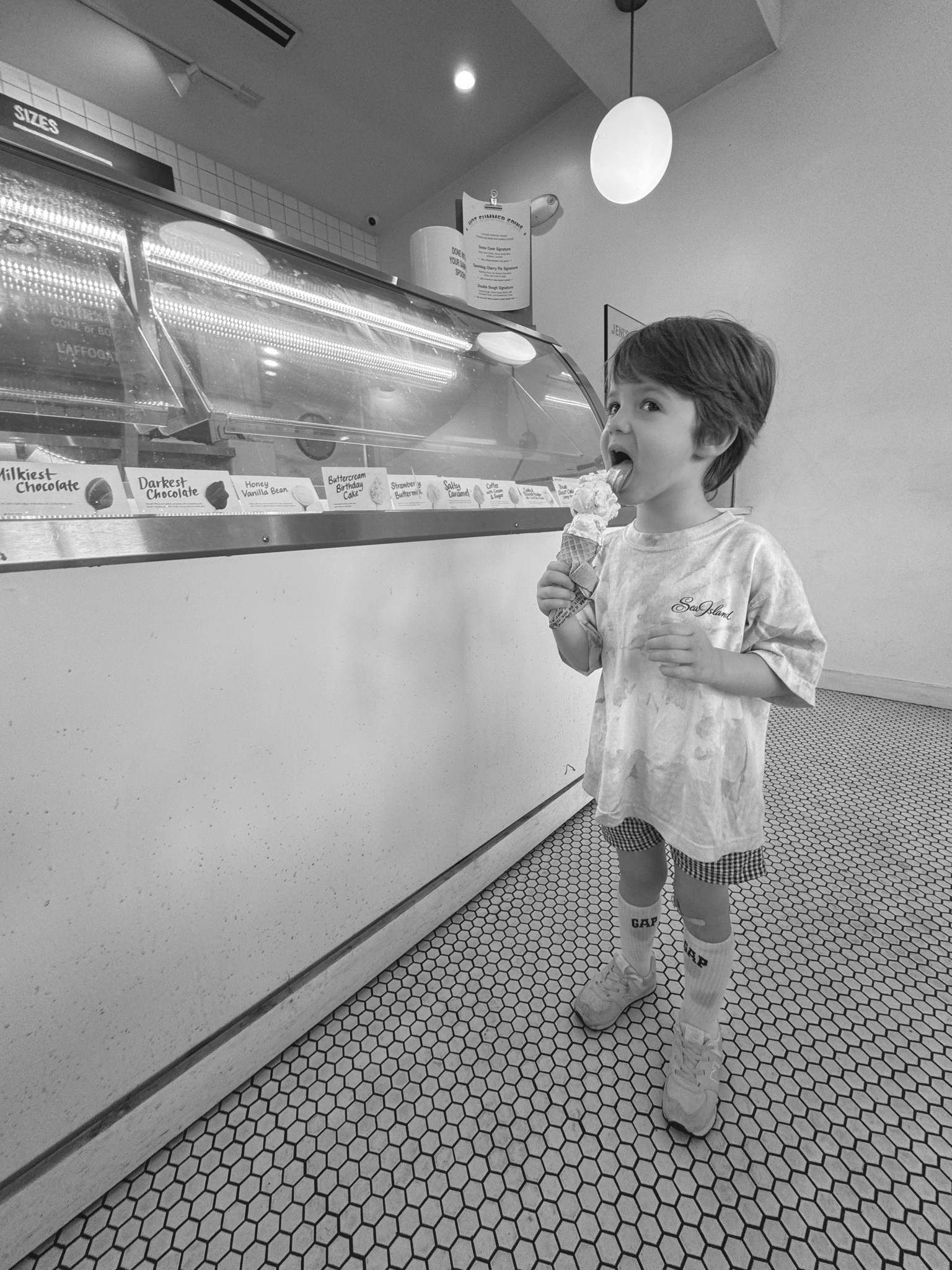 Ice cream date after camp! Some favorite socks and sneakers for boys. 