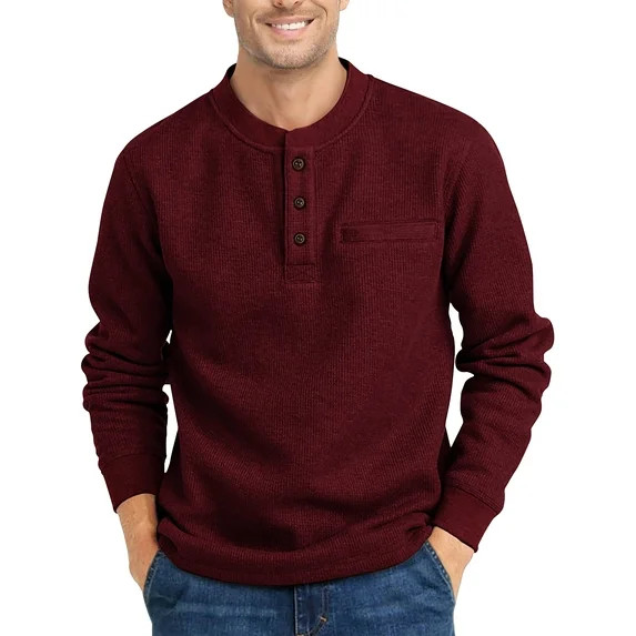 GENTS BLISS Henley Sweatshirts for Men Long Sleeve Crew Neck Men Sweatshirts Casual Pullover Tops... | Walmart (US)