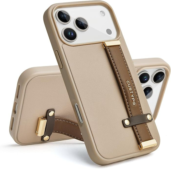 CUSTYPE Compatible with iPhone 17Pro Max Case with Adjustable Wristband Strap Kickstand,handstrap... | Amazon (US)