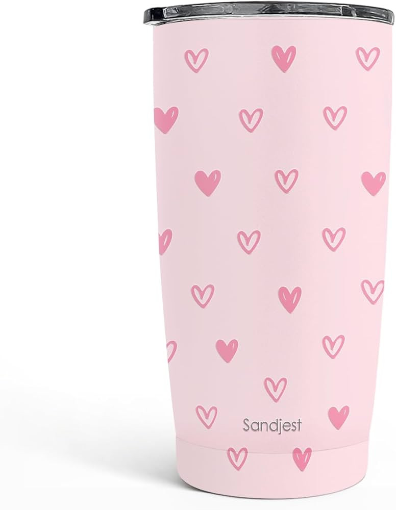 Heart Tumbler 20oz, Stainless Steel Travel Cup with Lid, Insulated Coffee Mug, Heart Gifts for Wo... | Amazon (CA)