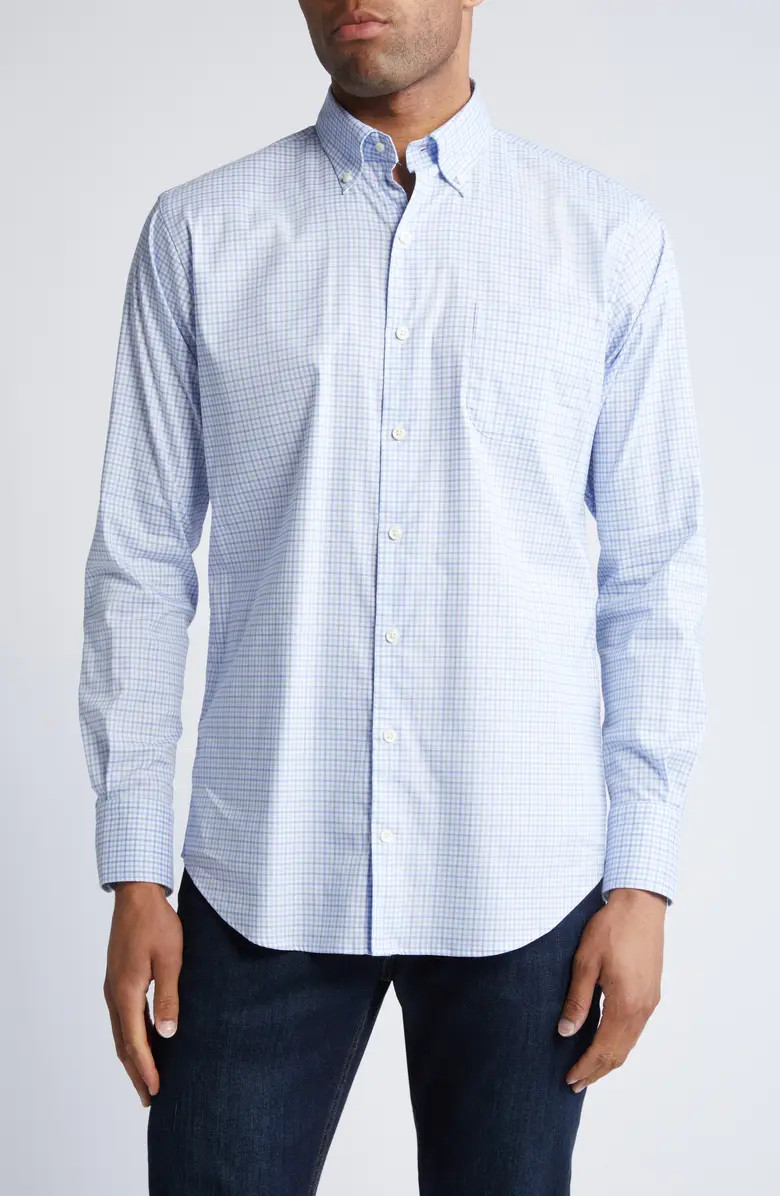 Peter Millar Presnell Gingham Stretch Button-Down Shirt | Nordstrom | Nordstrom