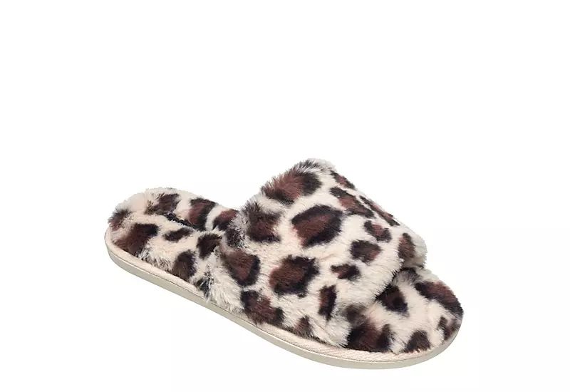 Nine West Womens Faux Fur Slide Slipper - Leopard | Rack Room Shoes