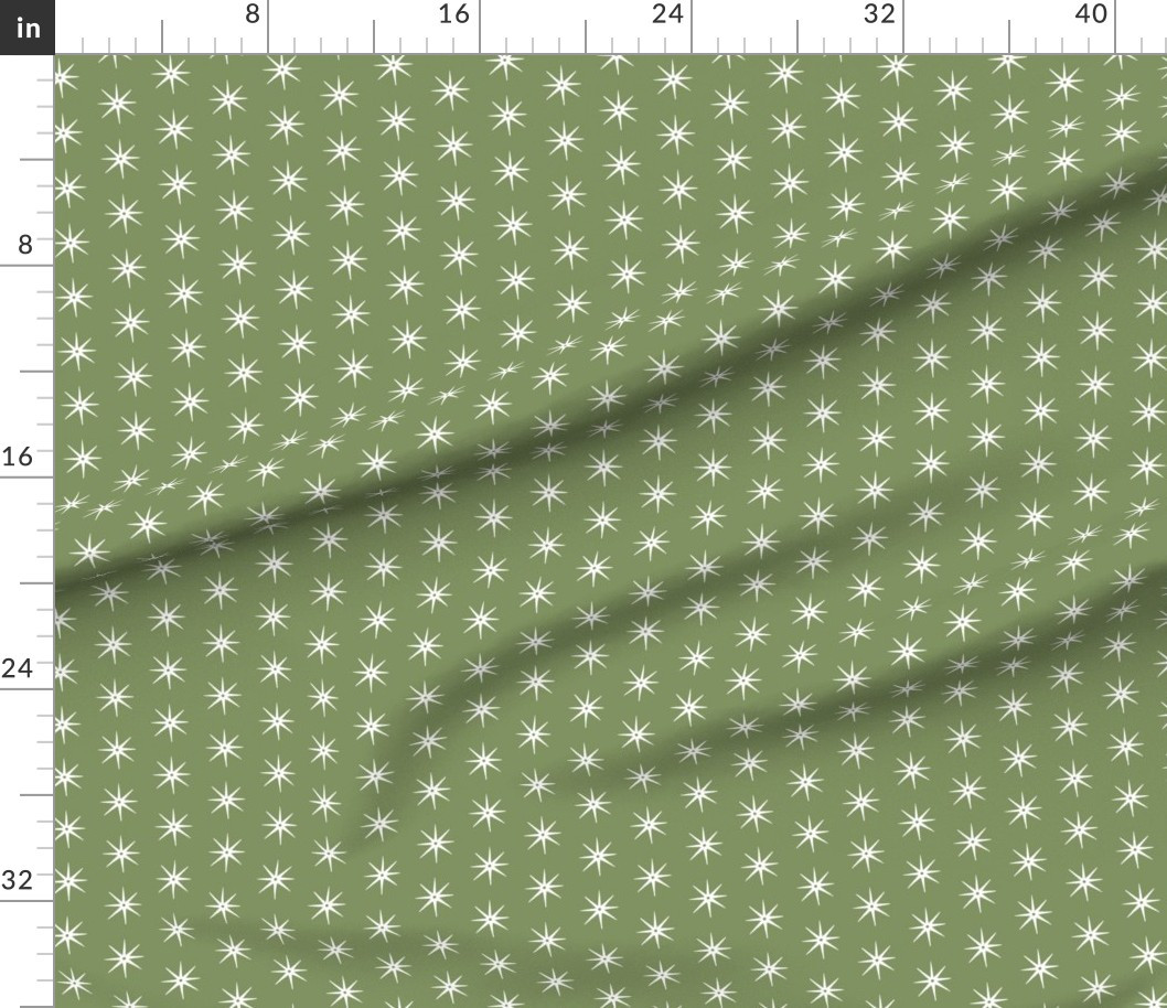 OLIVE AND white STARS Fabric | Spoonflower | Spoonflower