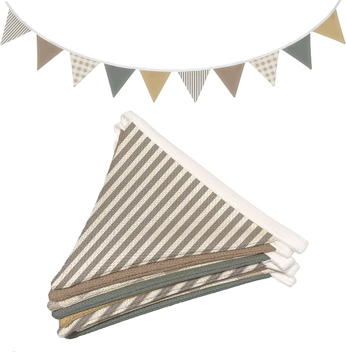 Nursery Wall Art Decor,Toddler Room Canvas Linen Triangle Banners | Amazon (US)