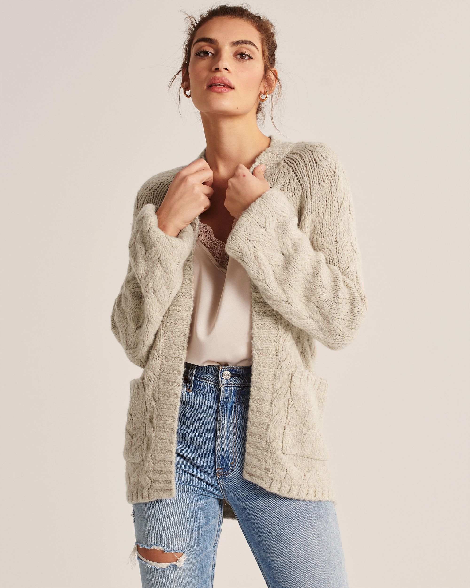 Cable Knit Cardigan | Abercrombie & Fitch (US)