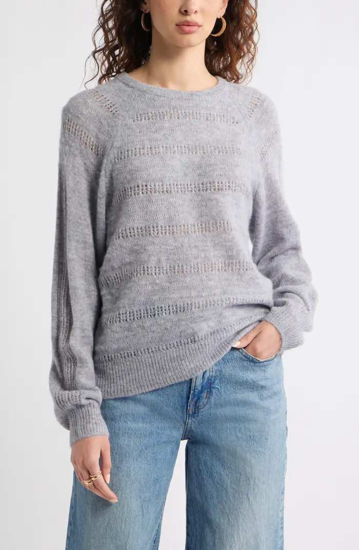 Pointelle Raglan Sleeve Sweater | Nordstrom