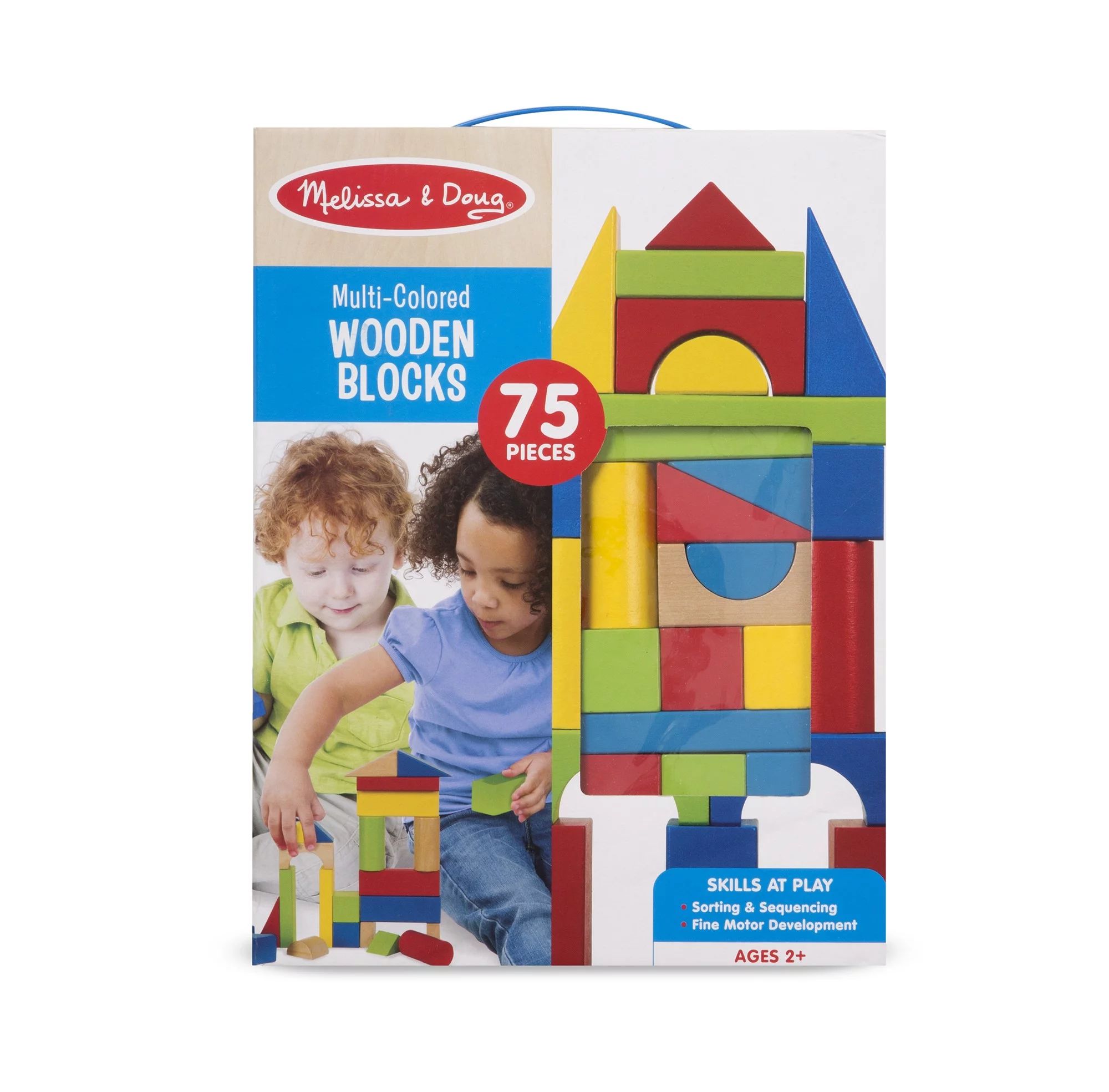 Melissa & Doug 75 Multi-Colored Wooden Blocks | Walmart (US)