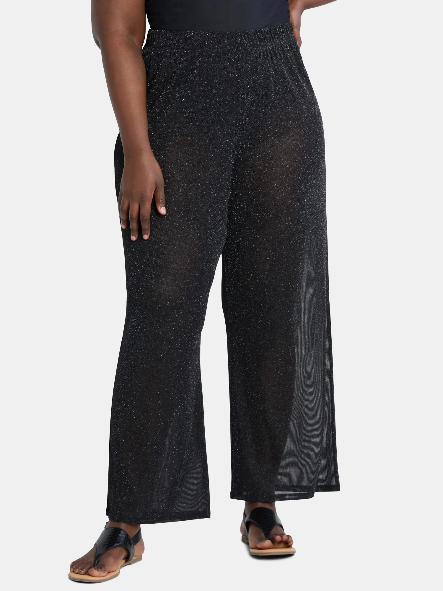 Time and Tru Women's and Women's Plus Sparkle Coverup Pants, Sizes XS-3X | Walmart (US)
