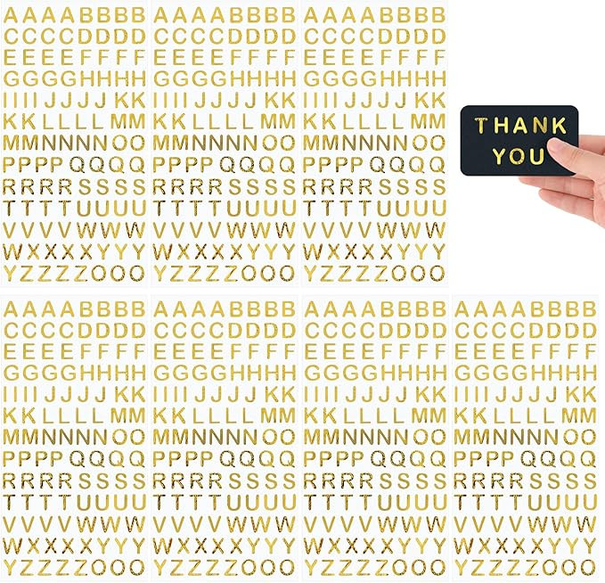 7 Sheets Gold Letter Stickers,Small Glitter Letter Stickers Self Adhesive Letters Sticker for Scr... | Amazon (US)