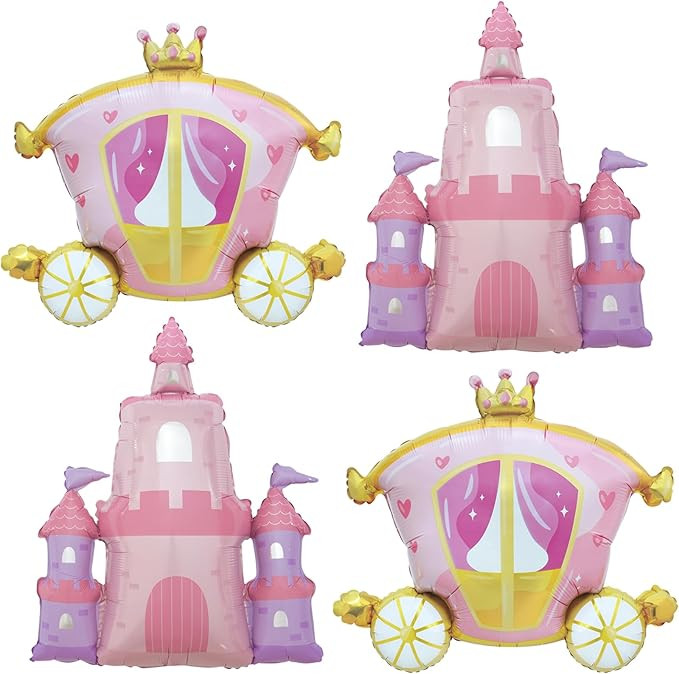 Castle Balloons Foil Carriage Balloons for Princess Baby Shower Decorations Princess Birthday Par... | Amazon (US)