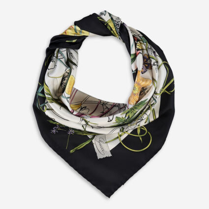 Multicolour Silk Floral Butterfly Pattern Scarf | TK Maxx