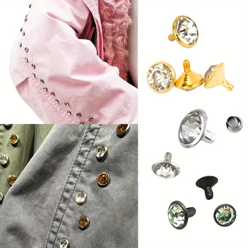 Rhinestones Rivets Colorful Rivets Brass Material Crystal - Temu | Temu Affiliate Program