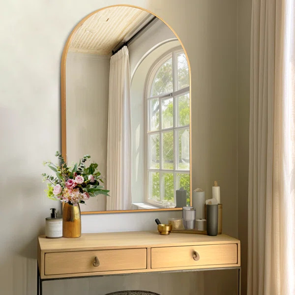 Brazee Arch Wall Mirror Metal Bathroom Vanity Accent Mirror | Wayfair North America