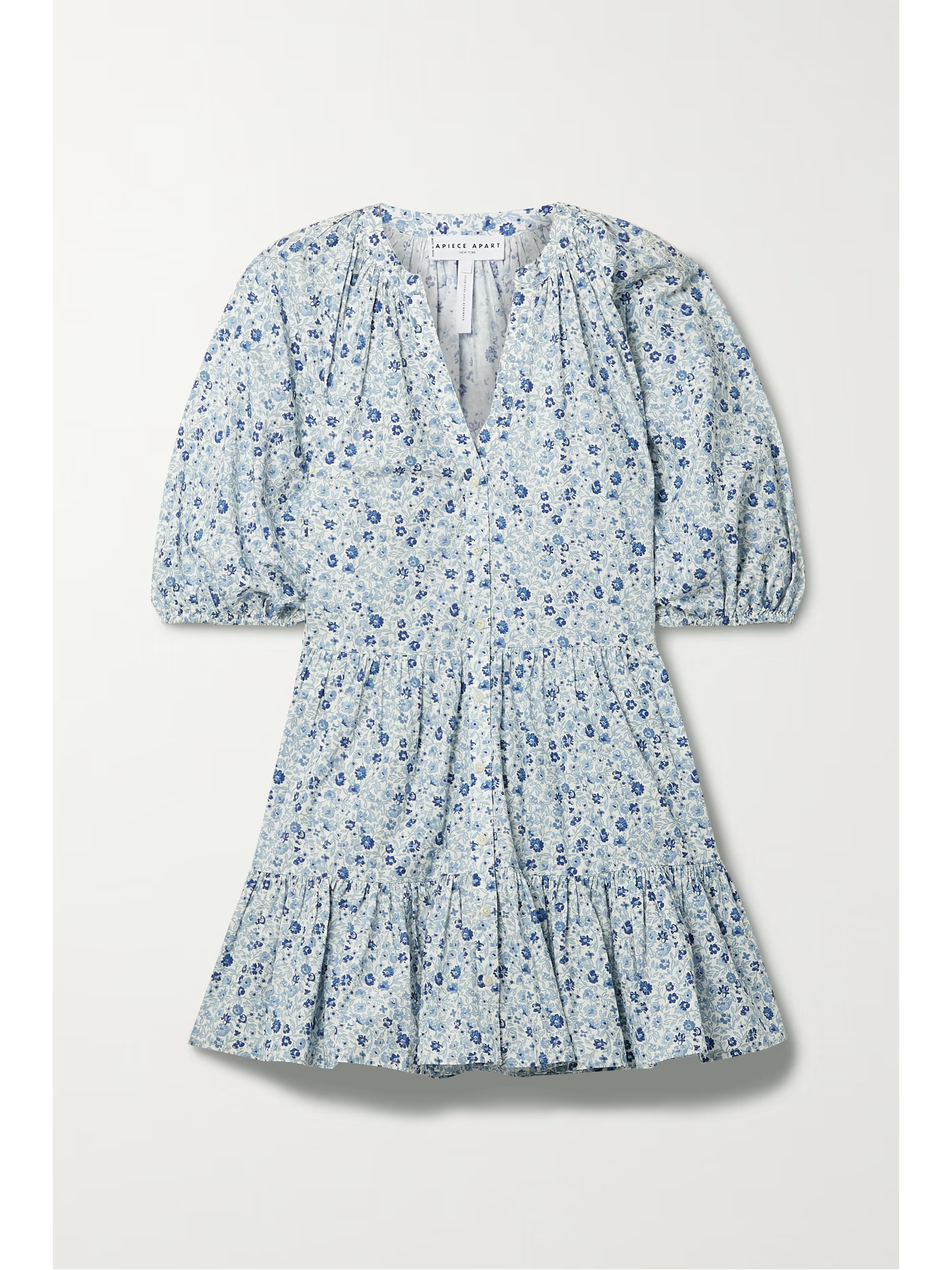 Mitte tiered floral-print organic cotton-poplin mini dress | NET-A-PORTER (US)