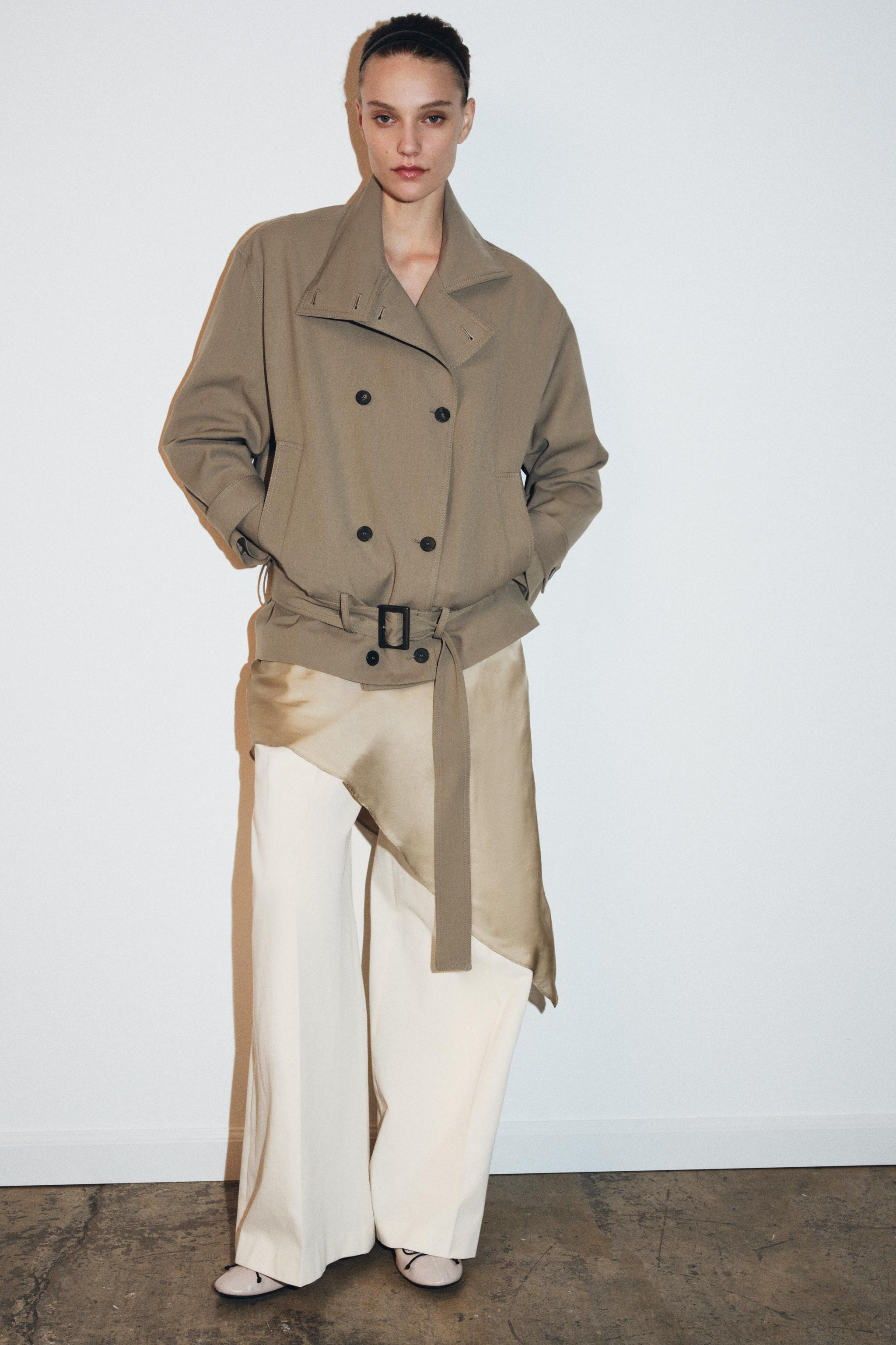 ZW COLLECTION FLOWING JACKET WITH BELT | Zara US