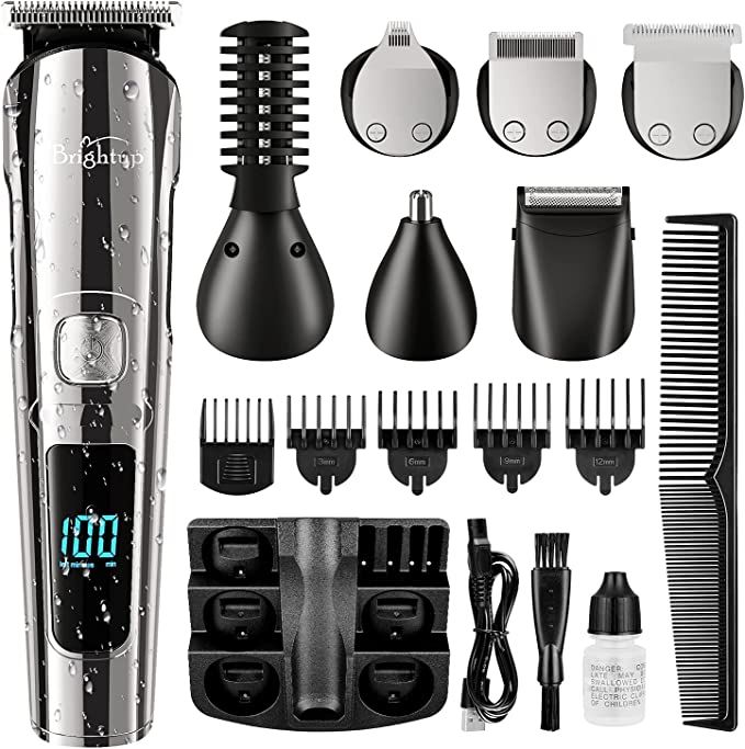 Brightup Beard Trimmer for Men, 18 Piece Beard Grooming Kit for Men, Electric Razor for Men, Hair... | Amazon (US)