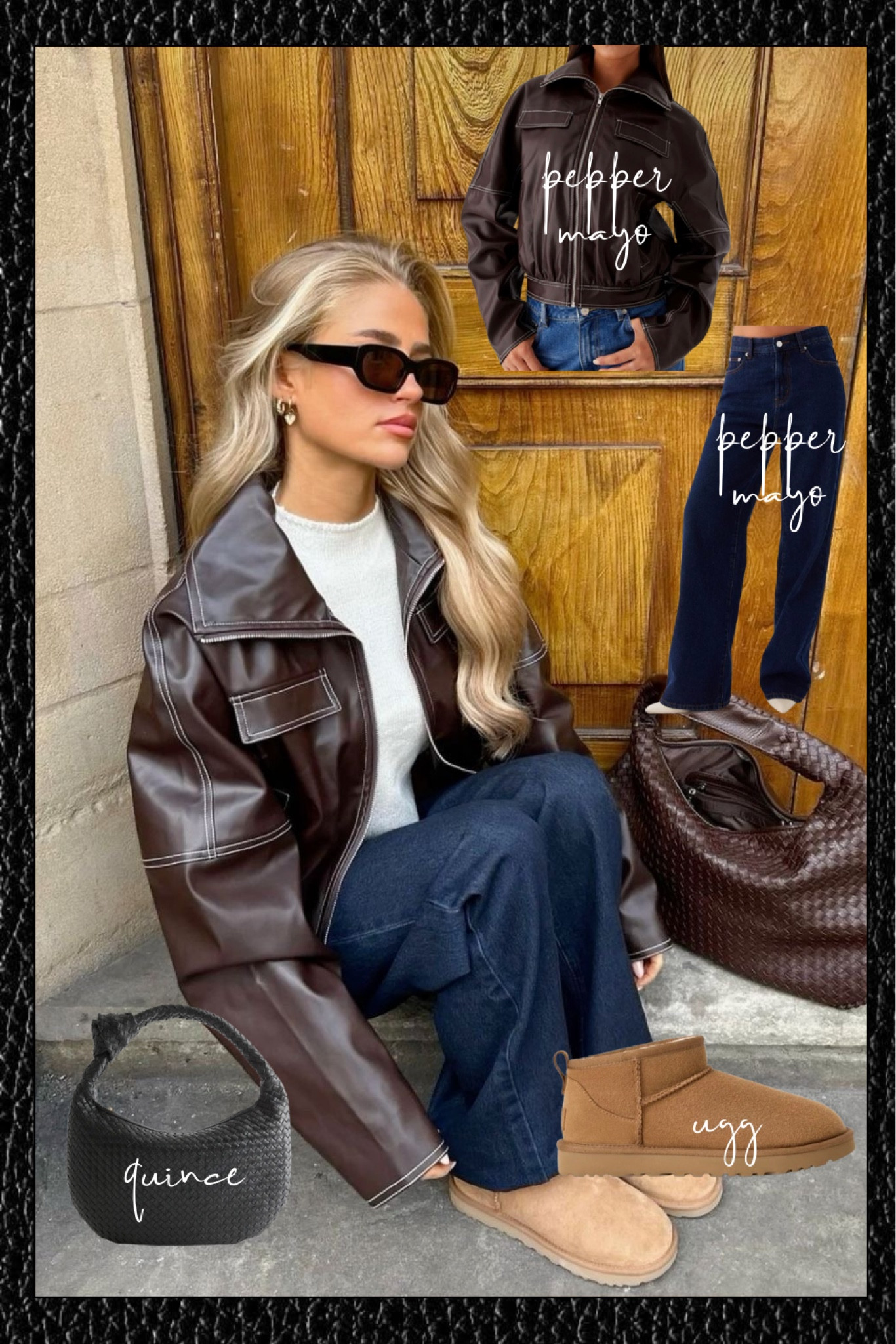 fall/winter outfit ideas: shop the look -
brown leather jacket, dark wash jeans, chestnut Uggs, ultra mini uggs, white baby tee, oval sunglassess

#LTKSeasonal #LTKStyleTip #LTKFindsUnder100