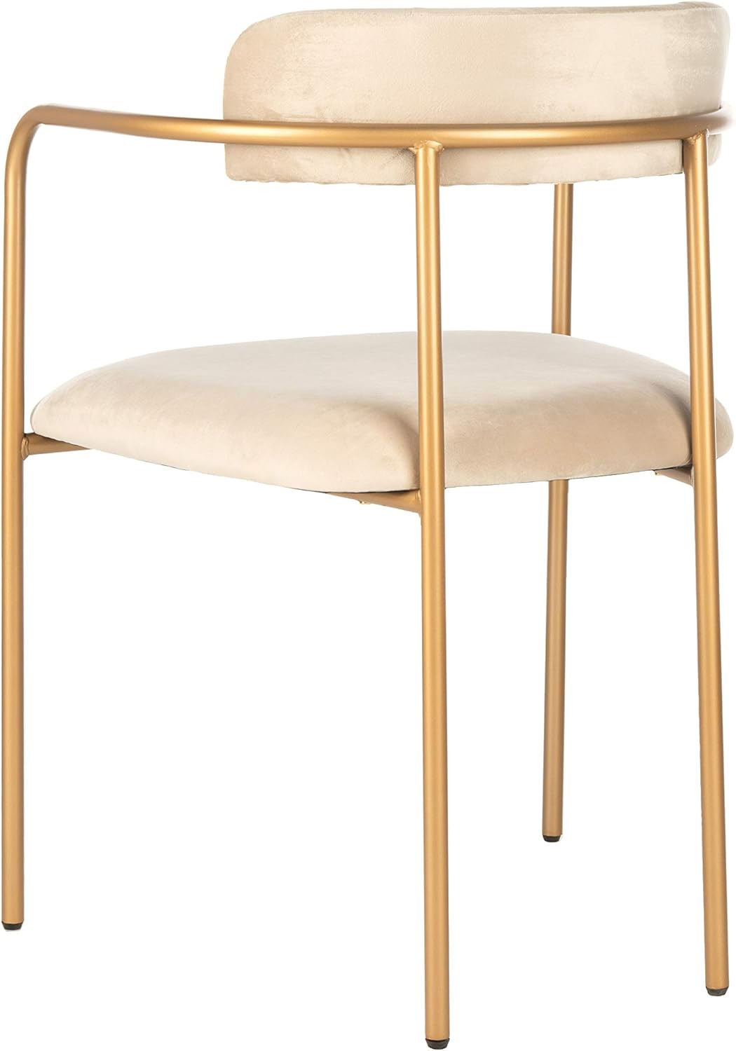 Safavieh Home Camille Tan Velvet and Gold Low Back Side Chair, Set of 2 | Amazon (US)