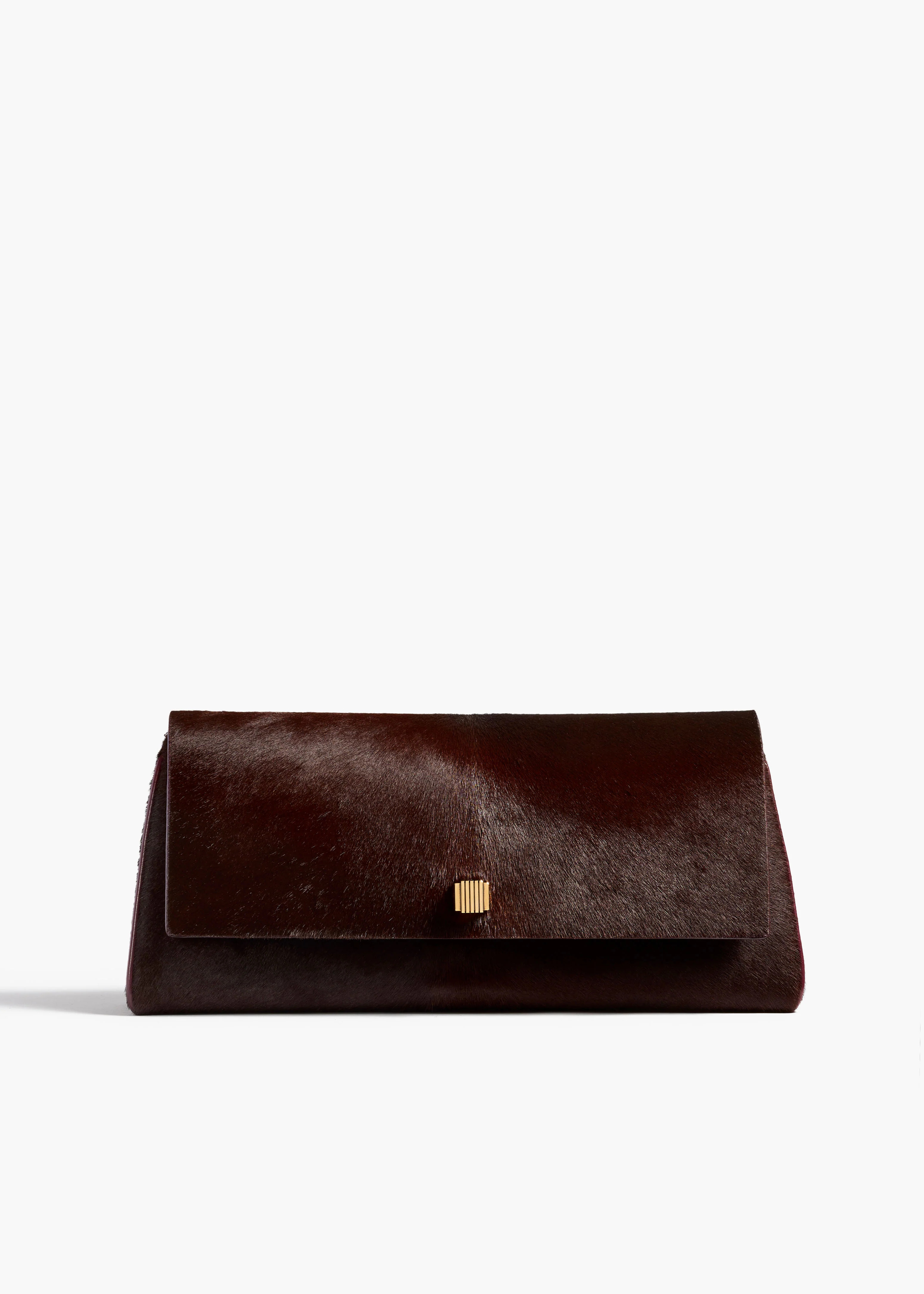 KHAITE - Audrey Clutch In Rouge Noir Haircalf | Khaite