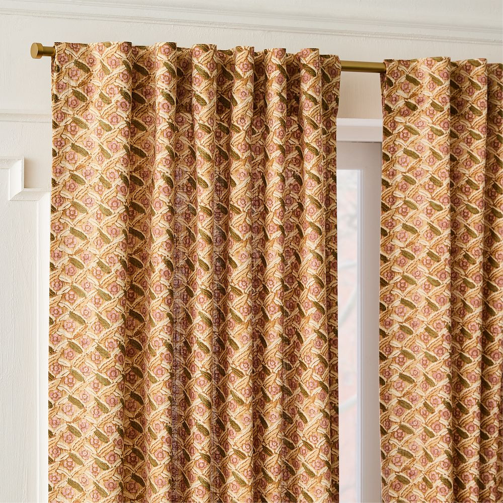 Pierce & Ward Floral Lattice Curtain | West Elm (US)